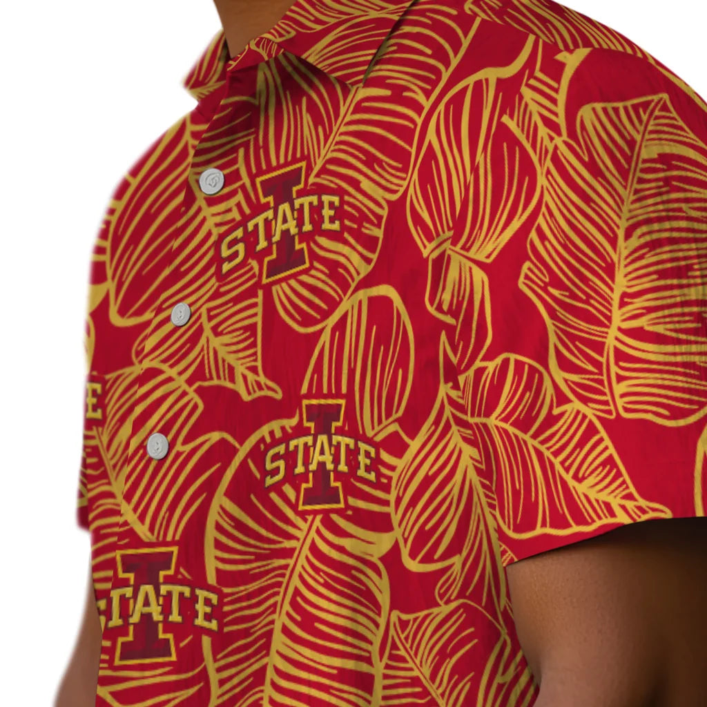 Iowa State Cyclones Hawaiian Shirt - Leaf Outline | Hula Hawaiian Shirts