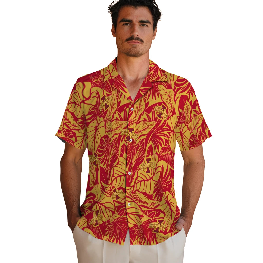 Iowa State Cyclones Hawaiian Shirt - Monstera Layer | Hula Hawaiian Shirts