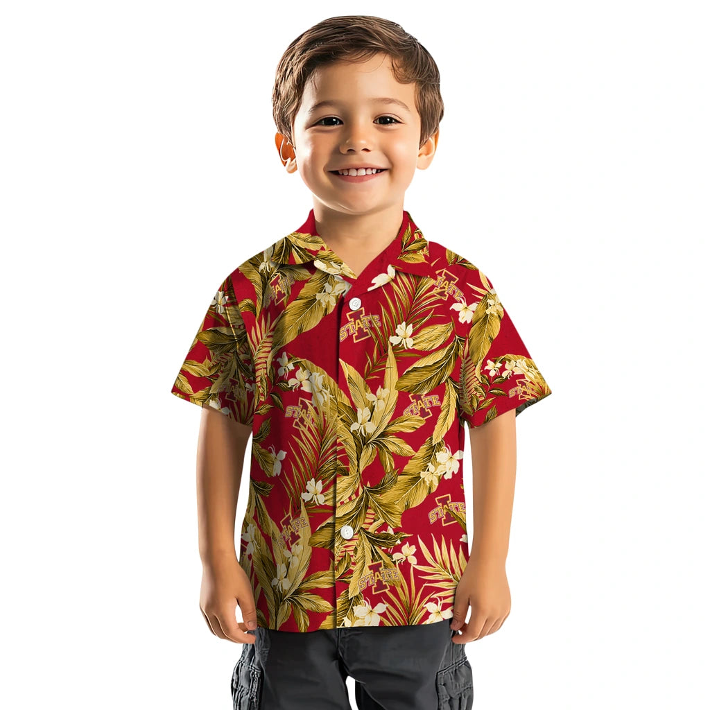Iowa State Cyclones Hawaiian Shirt - Palm Leaves | Hula Hawaiian Shirts