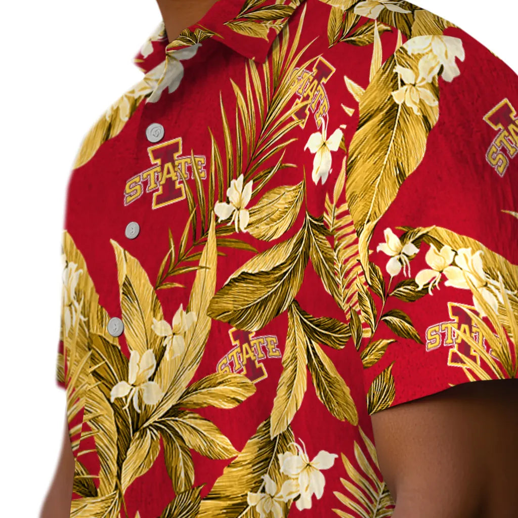Iowa State Cyclones Hawaiian Shirt - Palm Leaves | Hula Hawaiian Shirts