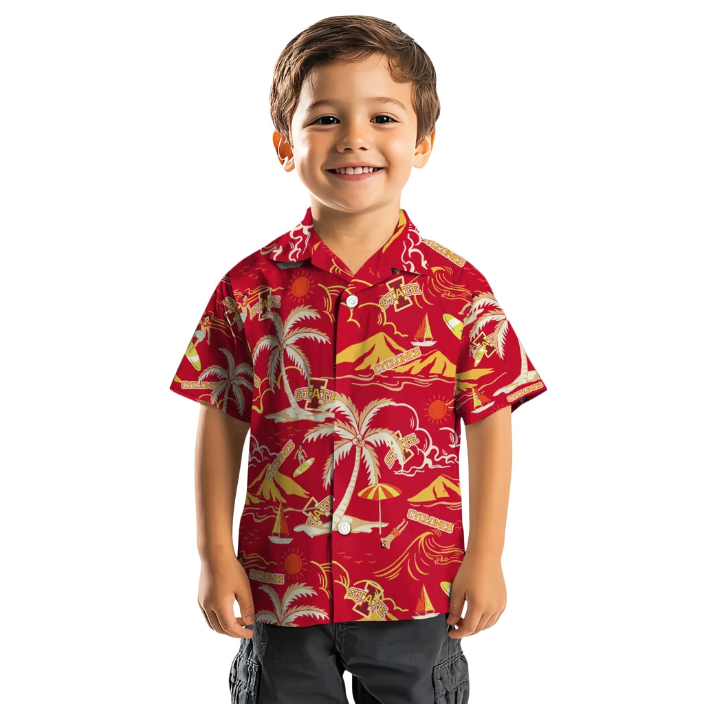 Iowa State Cyclones Hawaiian Shirt - Palm Tree Island | Hula Hawaiian Shirts