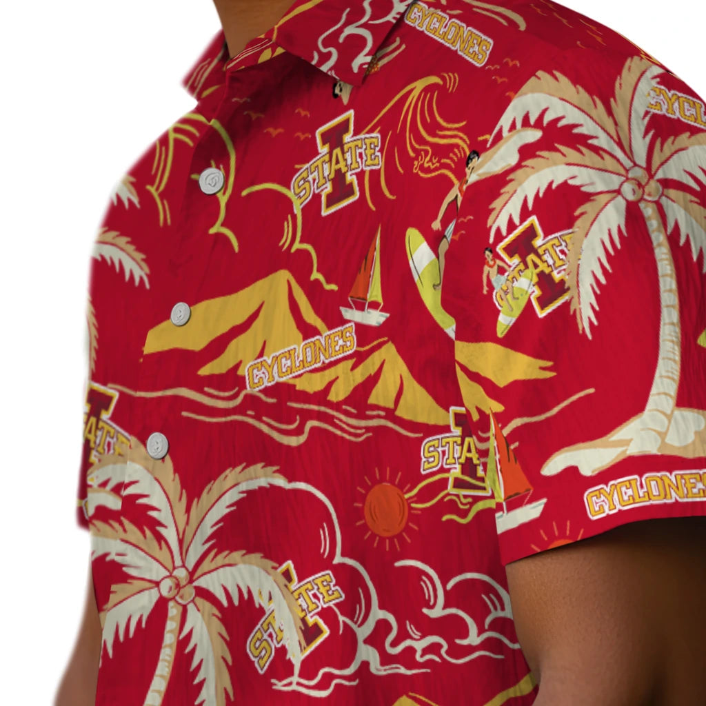 Iowa State Cyclones Hawaiian Shirt - Palm Tree Island | Hula Hawaiian Shirts