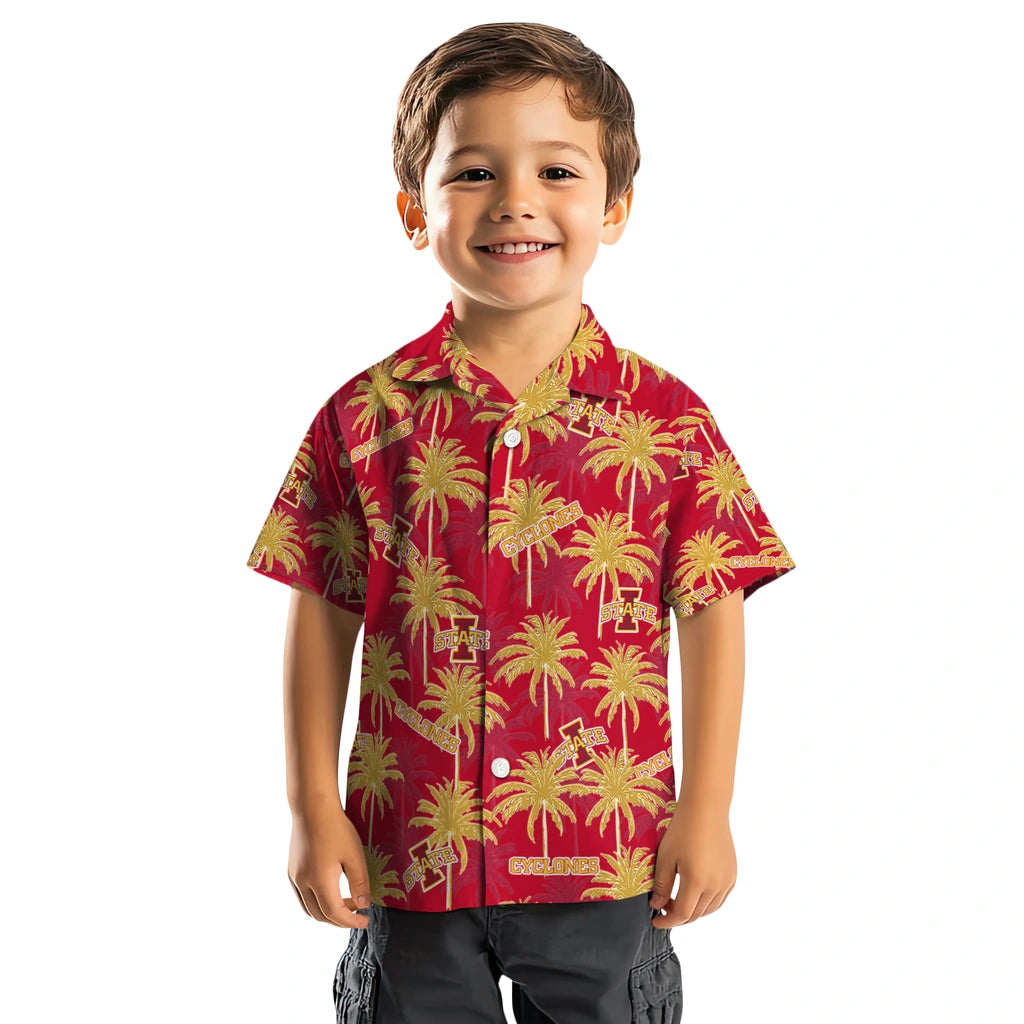 Iowa State Cyclones Hawaiian Shirt - Palm Tree Motif | Hula Hawaiian Shirts