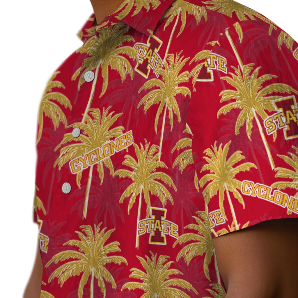 Iowa State Cyclones Hawaiian Shirt - Palm Tree Motif | Hula Hawaiian Shirts