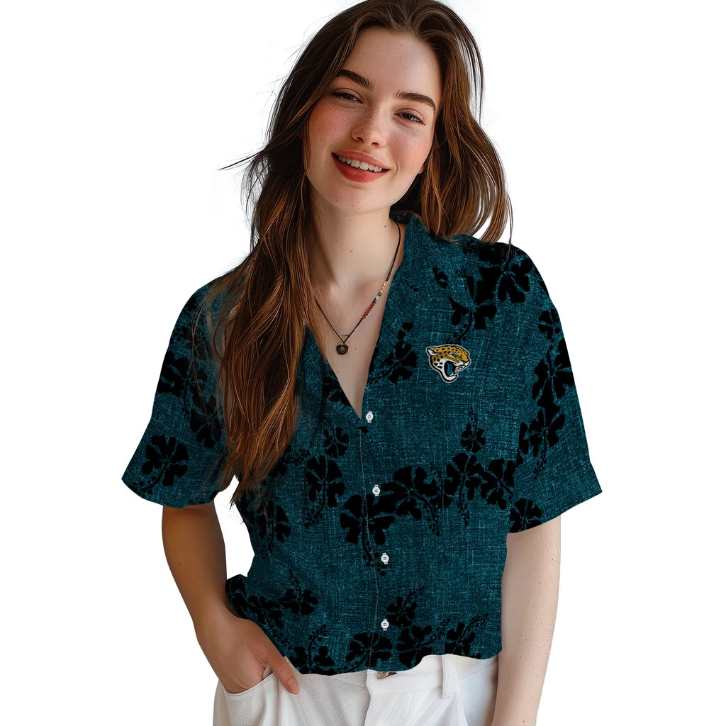 Jacksonville Jaguars Hawaiian Shirt - 50th State Flower | Hula Hawaiian Shirts