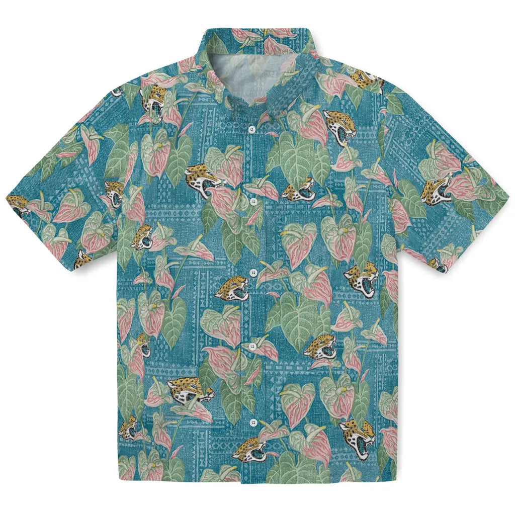 Jacksonville Jaguars Hawaiian Shirt - Anthurium Overlay | Hula Hawaiian Shirts