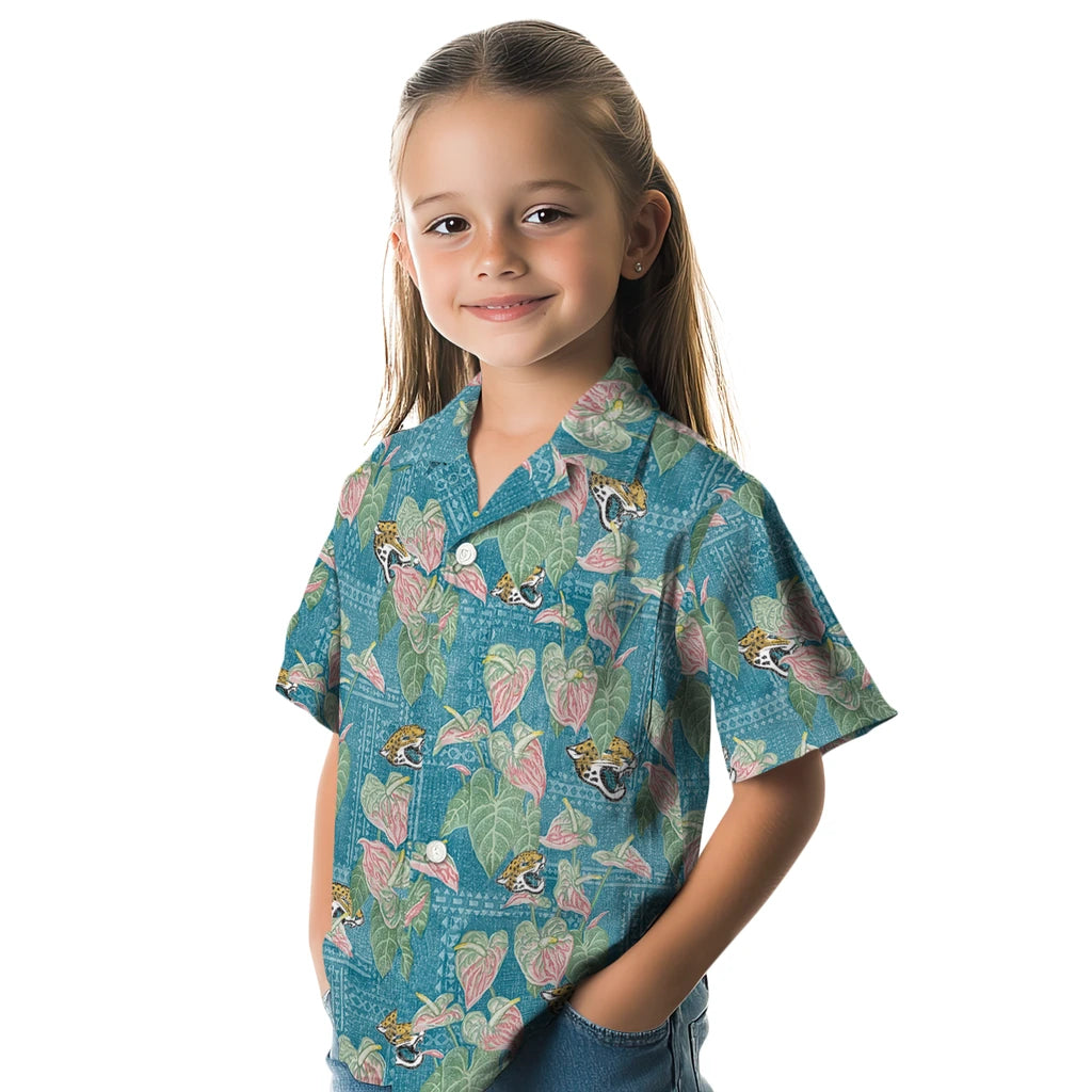 Jacksonville Jaguars Hawaiian Shirt - Anthurium Overlay | Hula Hawaiian Shirts