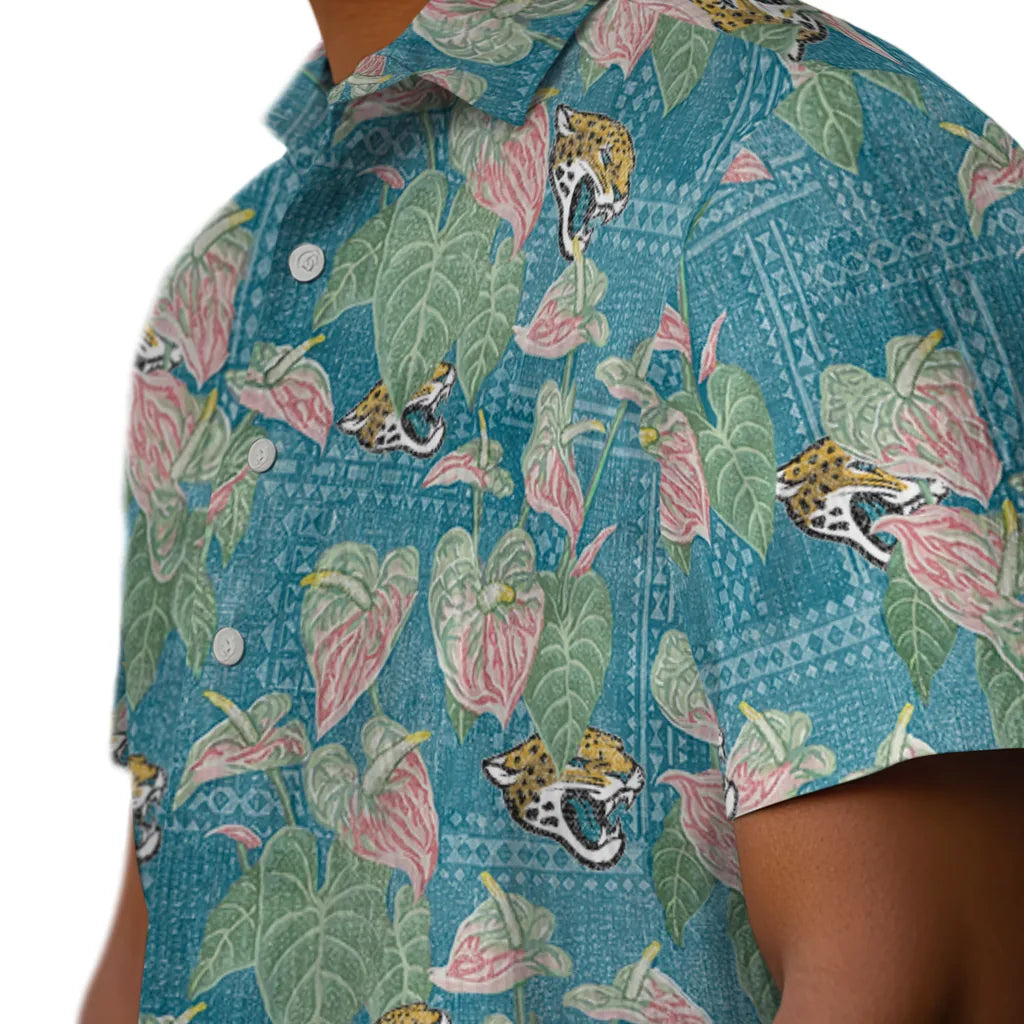 Jacksonville Jaguars Hawaiian Shirt - Anthurium Overlay | Hula Hawaiian Shirts