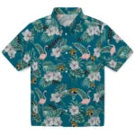 Jacksonville Jaguars Hawaiian Shirt - Flamingo and Hibiscus | Hula Hawaiian Shirts