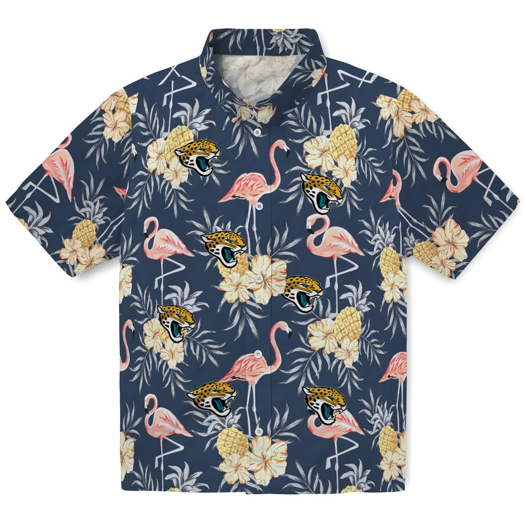 Jacksonville Jaguars Hawaiian Shirt - Flamingo Hibiscus | Hula Hawaiian Shirts
