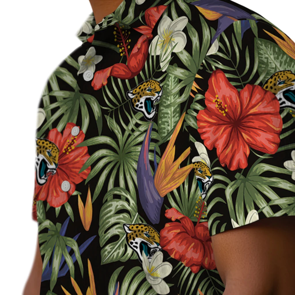 Jacksonville Jaguars Hawaiian Shirt - Hawaii Floral Hibiscus | Hula Hawaiian Shirts