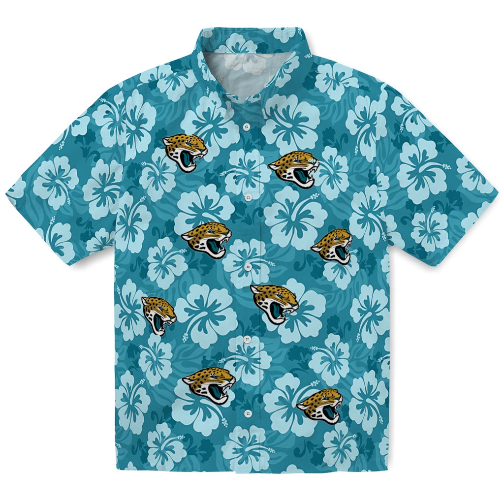 Jacksonville Jaguars Hawaiian Shirt - Hibiscus Cluster | Hula Hawaiian Shirts