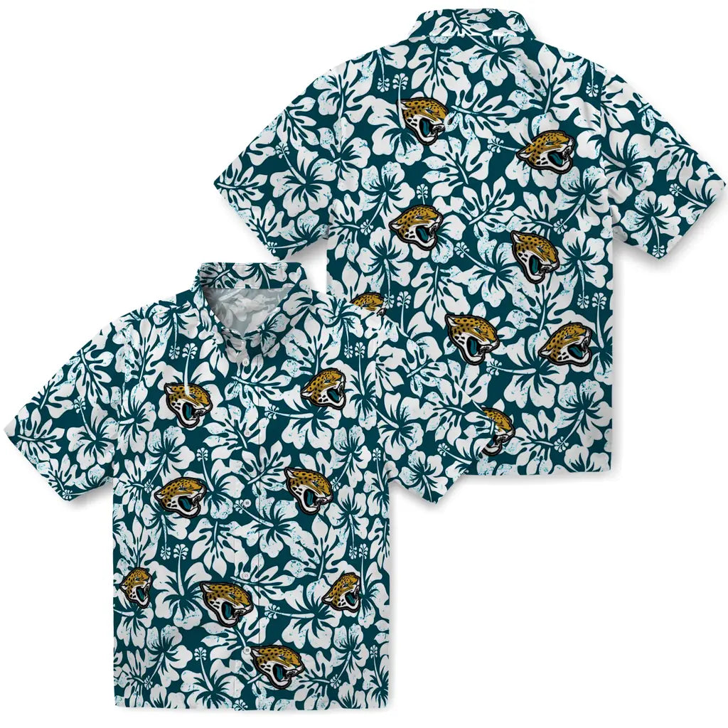 Jacksonville Jaguars Hawaiian Shirt - Hibiscus Motif | Hula Hawaiian Shirts