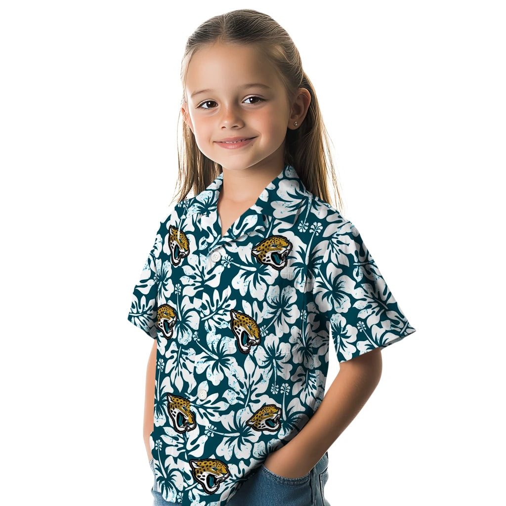 Jacksonville Jaguars Hawaiian Shirt - Hibiscus Motif | Hula Hawaiian Shirts