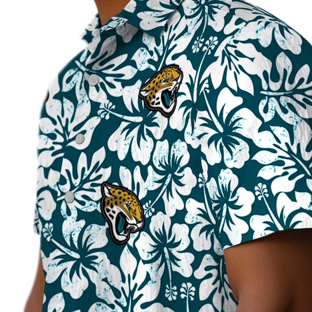 Jacksonville Jaguars Hawaiian Shirt - Hibiscus Motif | Hula Hawaiian Shirts