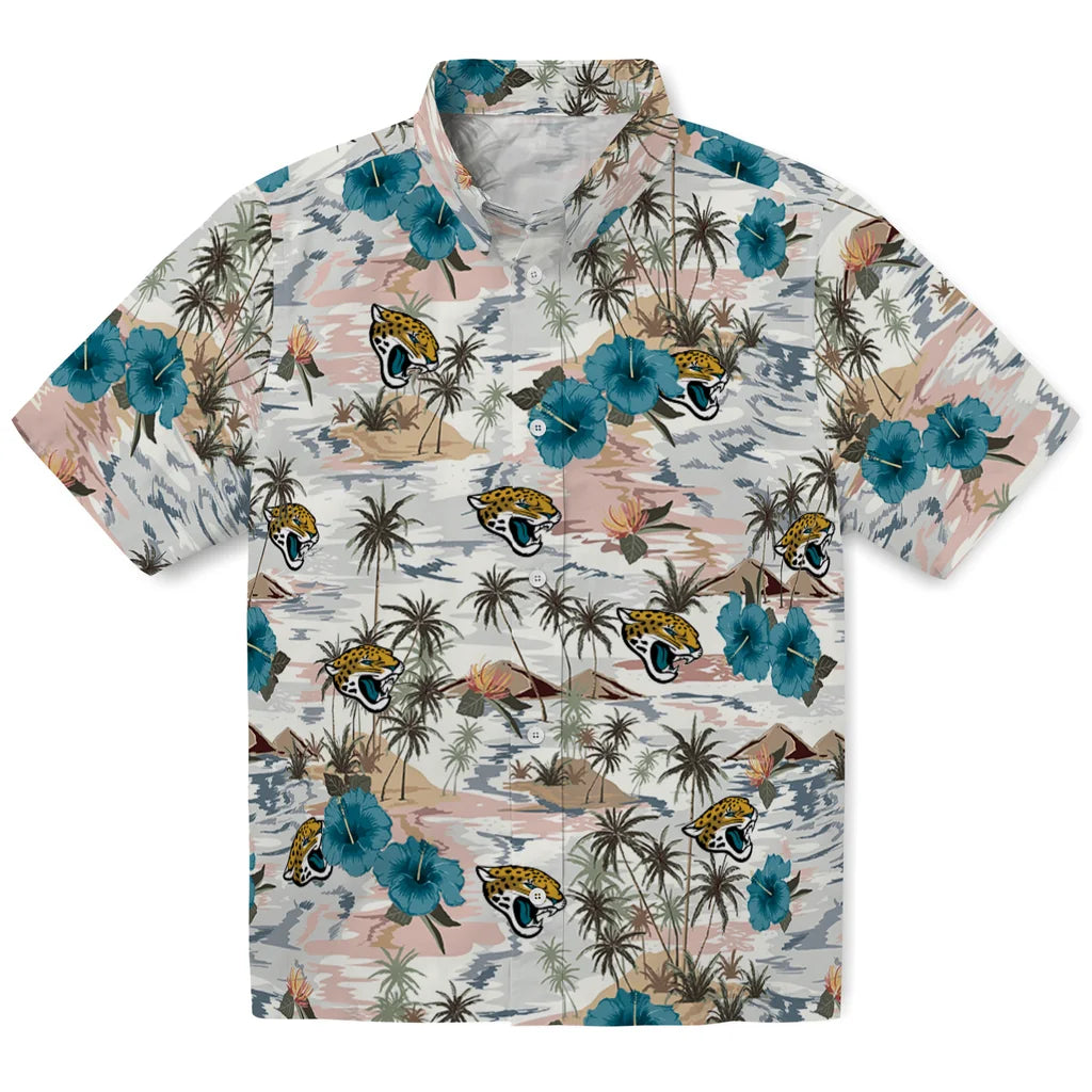 Jacksonville Jaguars Hawaiian Shirt - Hibiscus Seaside | Hula Hawaiian Shirts