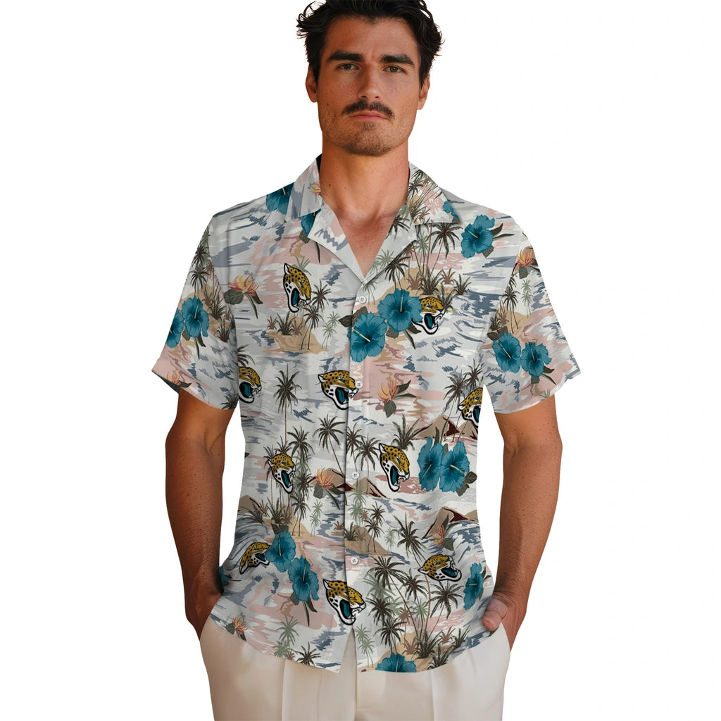 Jacksonville Jaguars Hawaiian Shirt - Hibiscus Seaside | Hula Hawaiian Shirts