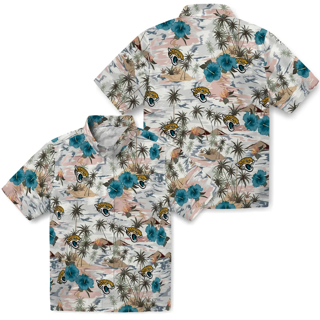 Jacksonville Jaguars Hawaiian Shirt - Hibiscus Seaside | Hula Hawaiian Shirts