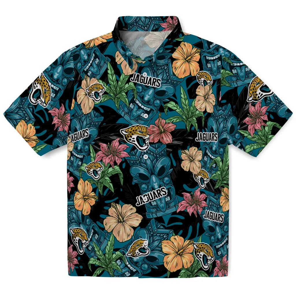 Jacksonville Jaguars Hawaiian Shirt - Hibiscus Tiki Jungle | Hula Hawaiian Shirts