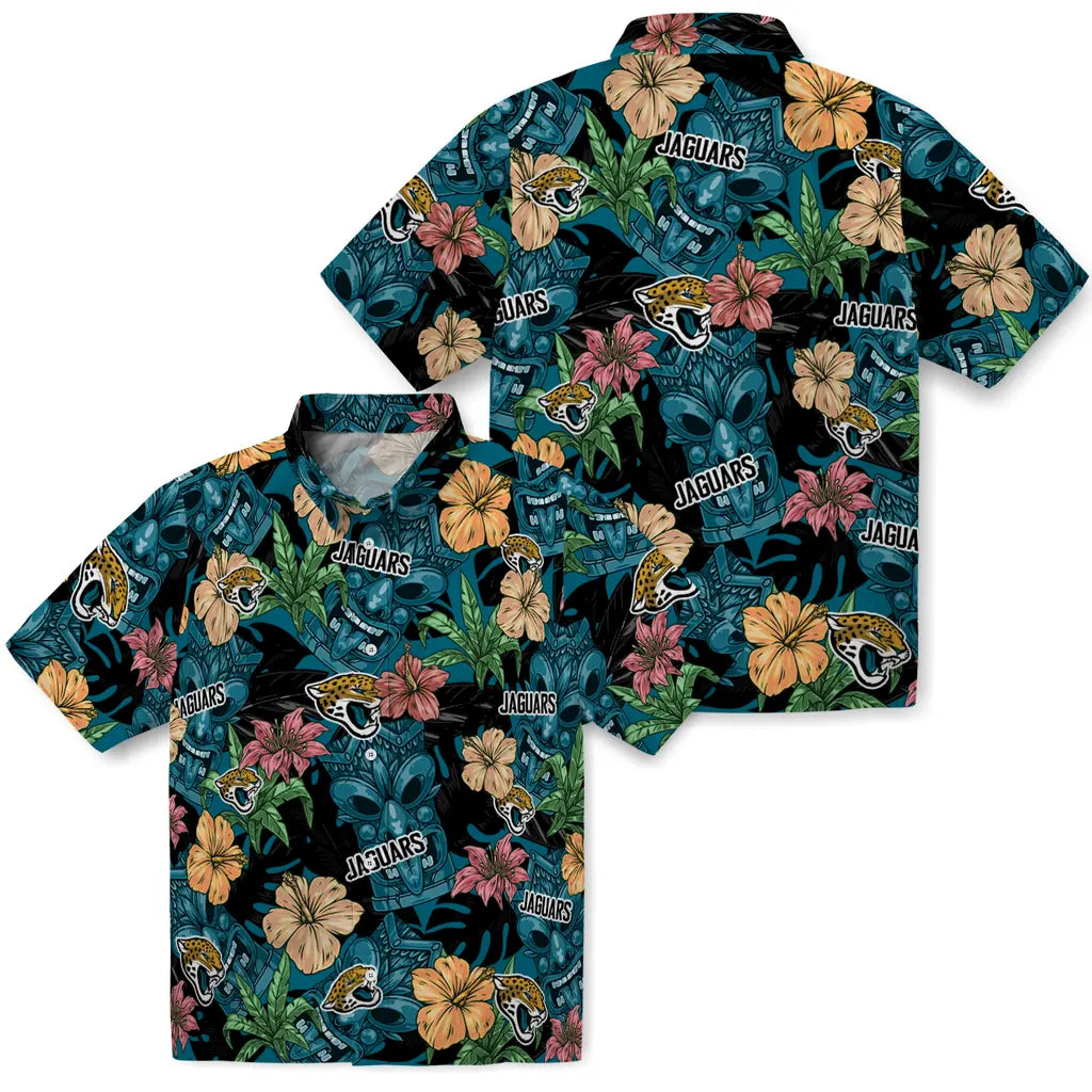Jacksonville Jaguars Hawaiian Shirt - Hibiscus Tiki Jungle | Hula Hawaiian Shirts