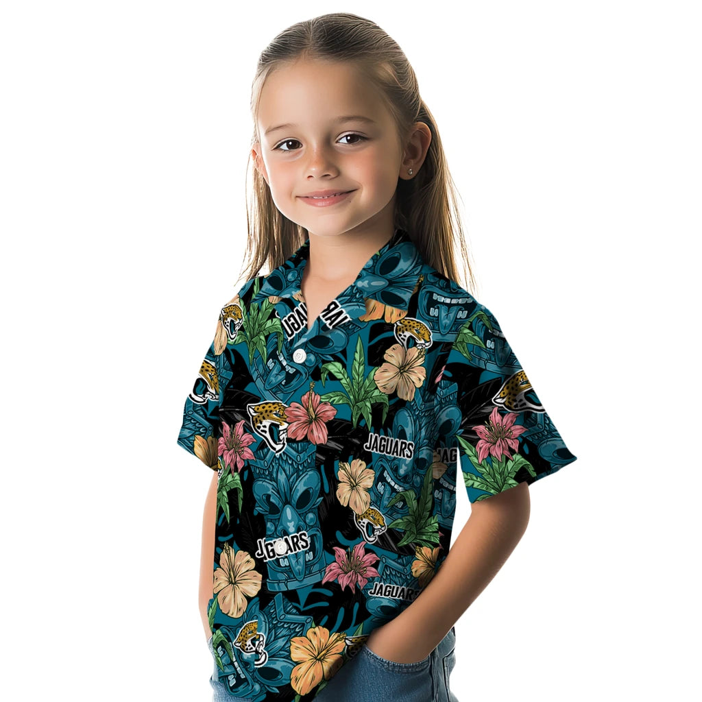 Jacksonville Jaguars Hawaiian Shirt - Hibiscus Tiki Jungle | Hula Hawaiian Shirts
