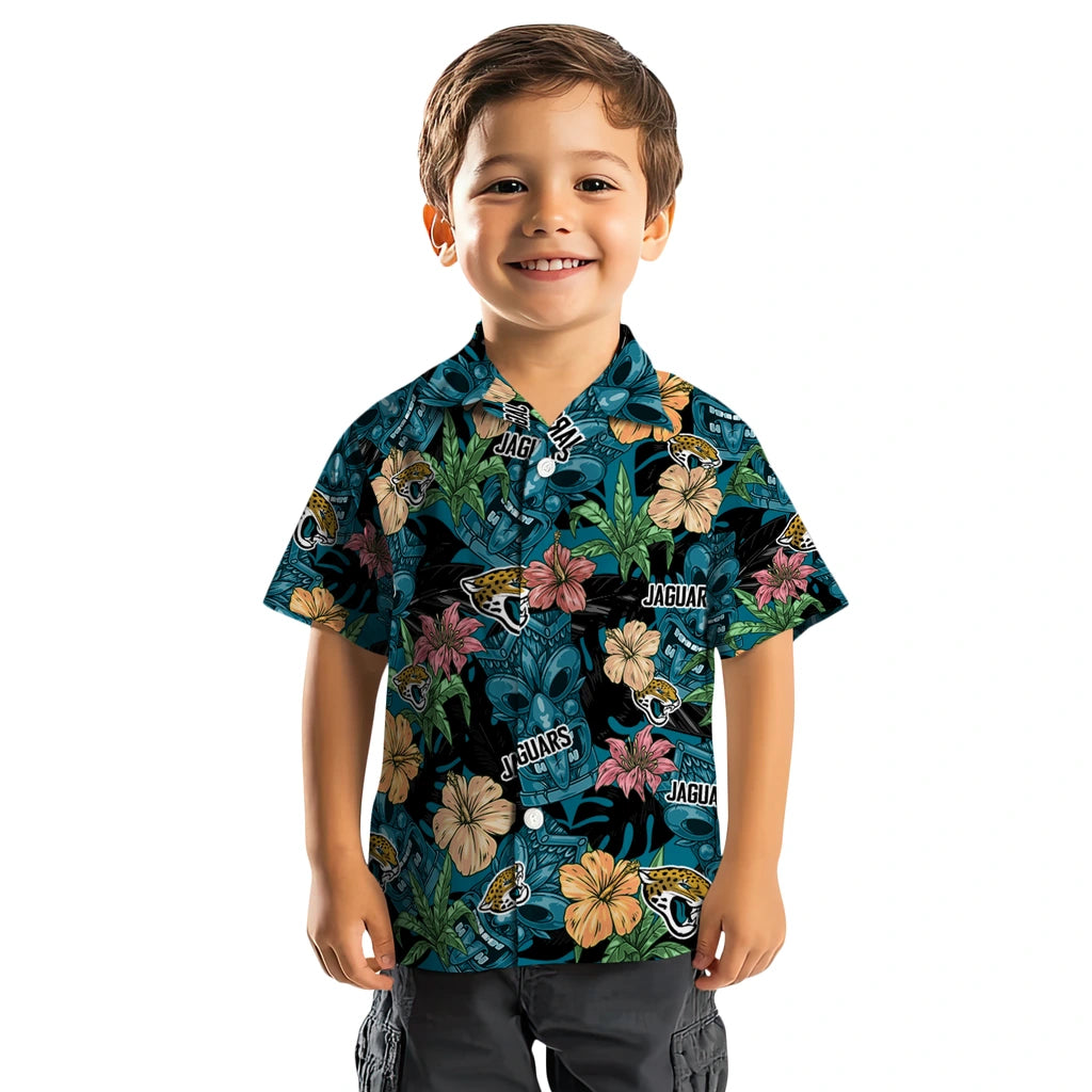 Jacksonville Jaguars Hawaiian Shirt - Hibiscus Tiki Jungle | Hula Hawaiian Shirts
