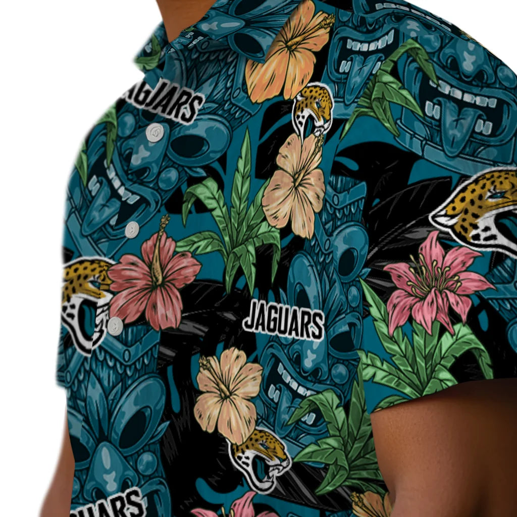 Jacksonville Jaguars Hawaiian Shirt - Hibiscus Tiki Jungle | Hula Hawaiian Shirts