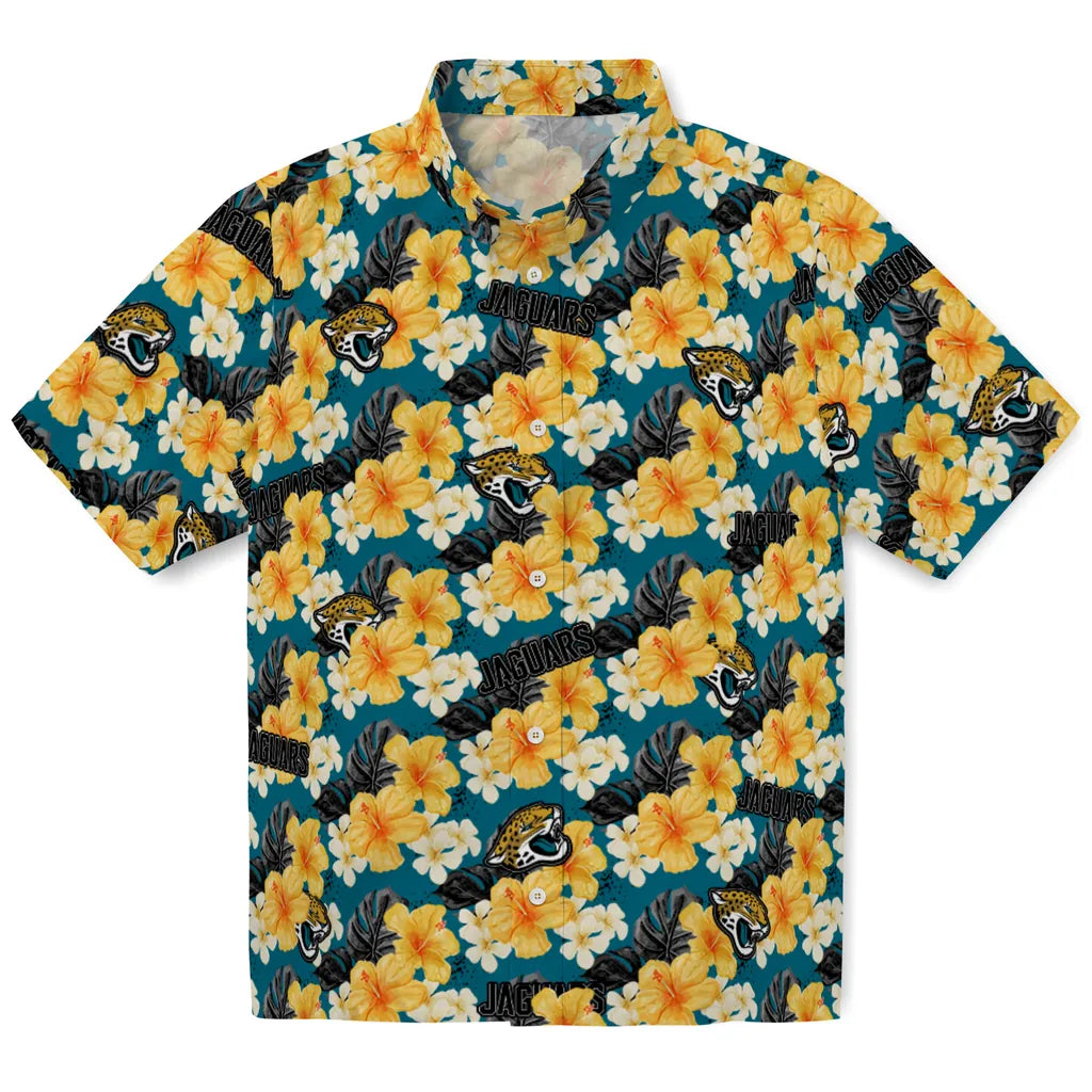 Jacksonville Jaguars Hawaiian Shirt - Hibiscus Tropics | Hula Hawaiian Shirts