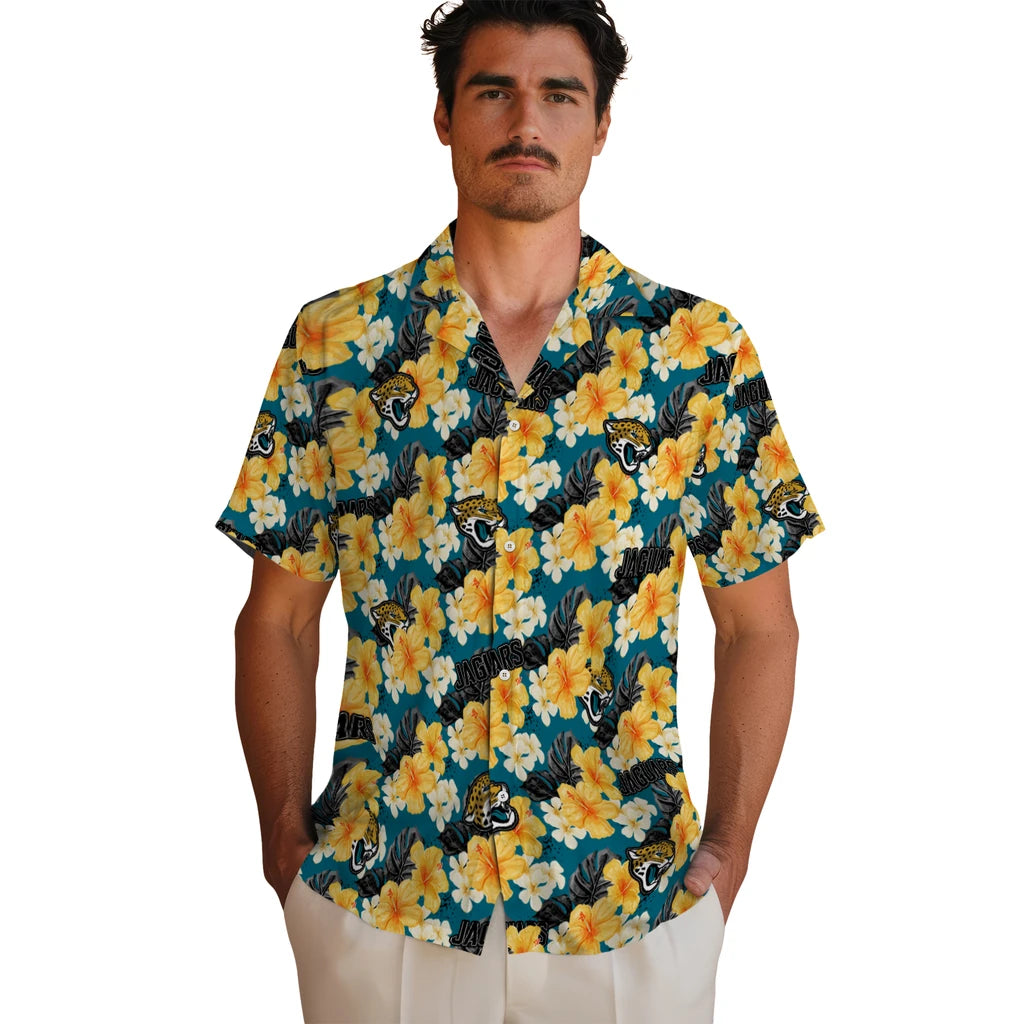 Jacksonville Jaguars Hawaiian Shirt - Hibiscus Tropics | Hula Hawaiian Shirts