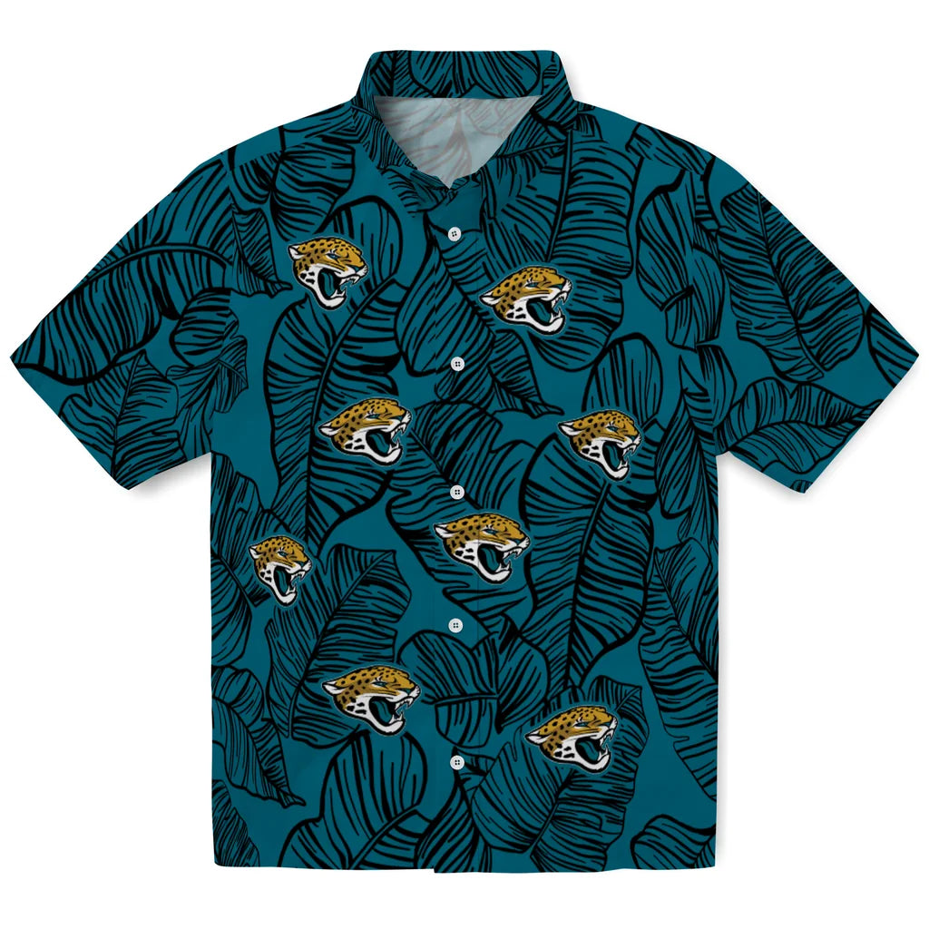 Jacksonville Jaguars Hawaiian Shirt - Leaf Outline | Hula Hawaiian Shirts