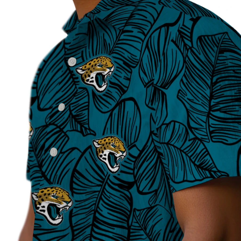 Jacksonville Jaguars Hawaiian Shirt - Leaf Outline | Hula Hawaiian Shirts