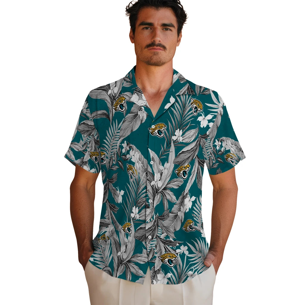 Jacksonville Jaguars Hawaiian Shirt - Palm Leaves | Hula Hawaiian Shirts