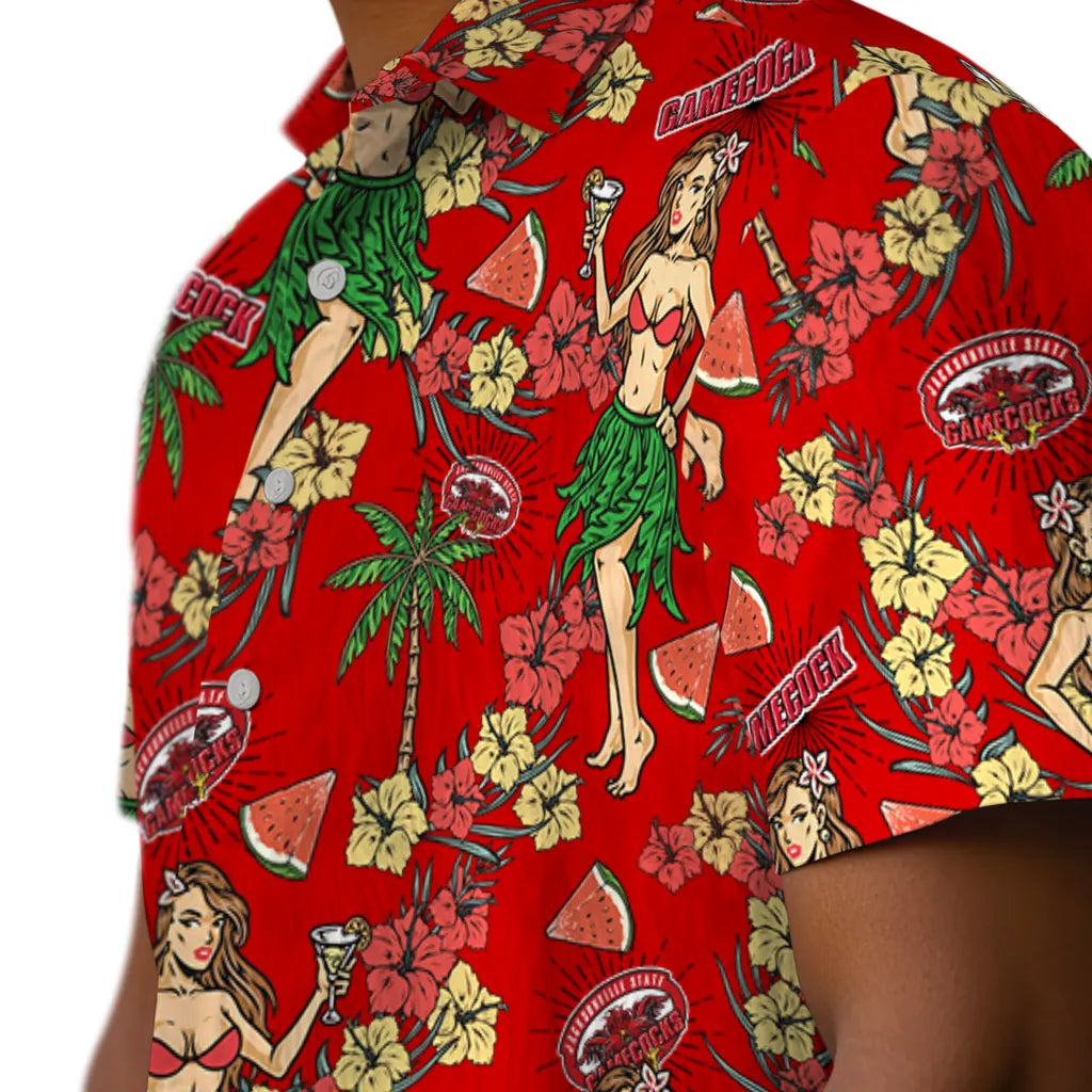 Jacksonville State Gamecocks Hawaiian Shirt - Hawaiian Girls Design | Hula Hawaiian Shirts