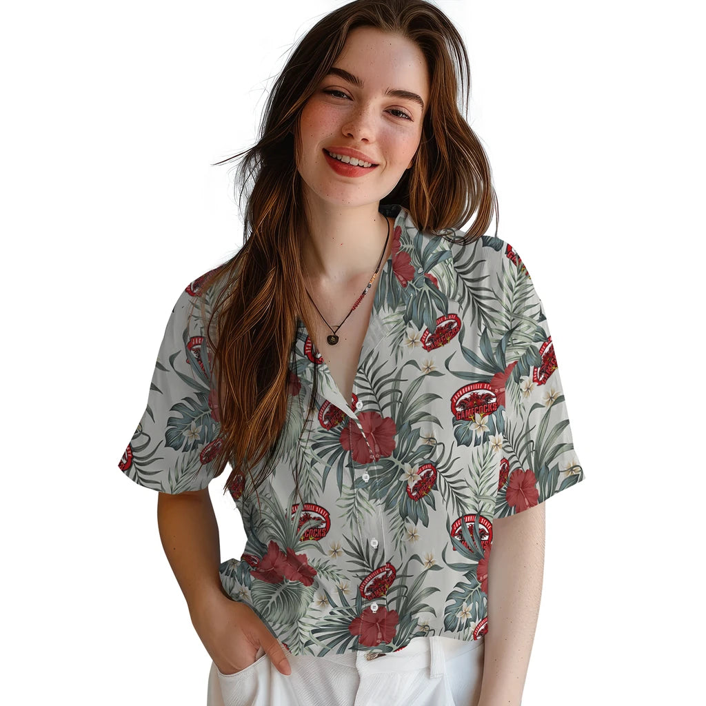 Jacksonville State Gamecocks Hawaiian Shirt - Hibiscus Designs | Hula Hawaiian Shirts