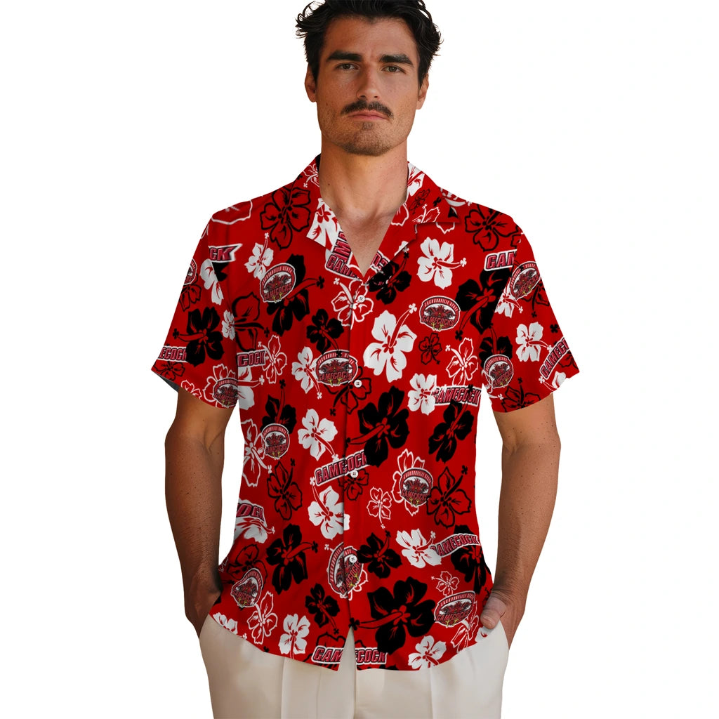 Jacksonville State Gamecocks Hawaiian Shirt - Hibiscus Flower Design | Hula Hawaiian Shirts