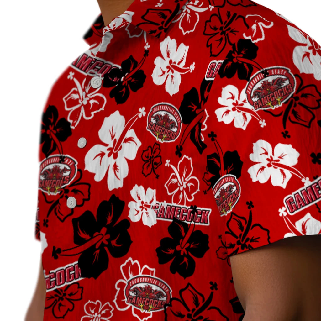 Jacksonville State Gamecocks Hawaiian Shirt - Hibiscus Flower Design | Hula Hawaiian Shirts