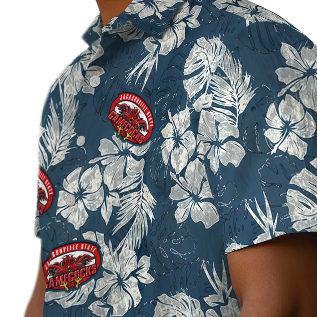 Jacksonville State Gamecocks Hawaiian Shirt - Hibiscus Flowers | Hula Hawaiian Shirts