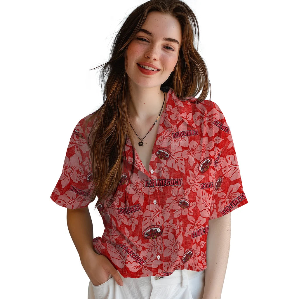 Jacksonville State Gamecocks Hawaiian Shirt - Hibiscus Oasis | Hula Hawaiian Shirts