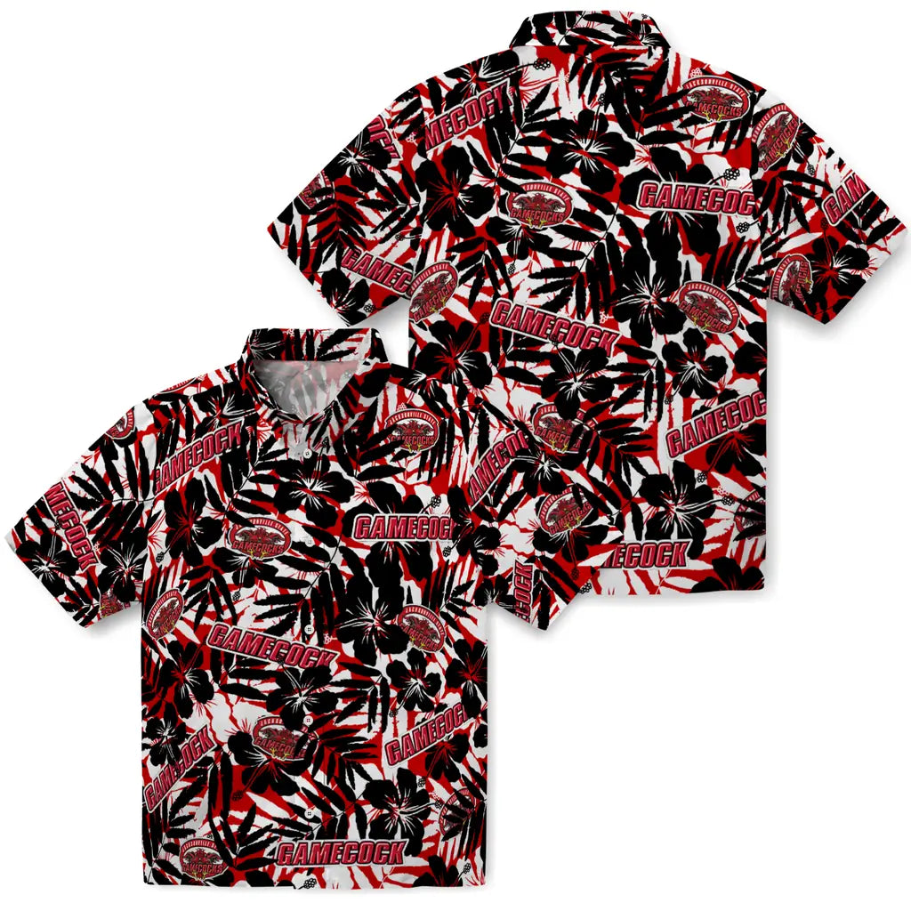 Jacksonville State Gamecocks Hawaiian Shirt - Hibiscus Overlay | Hula Hawaiian Shirts