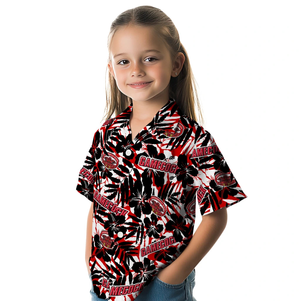 Jacksonville State Gamecocks Hawaiian Shirt - Hibiscus Overlay | Hula Hawaiian Shirts