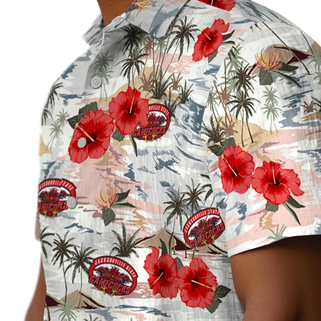 Jacksonville State Gamecocks Hawaiian Shirt - Hibiscus Seaside | Hula Hawaiian Shirts