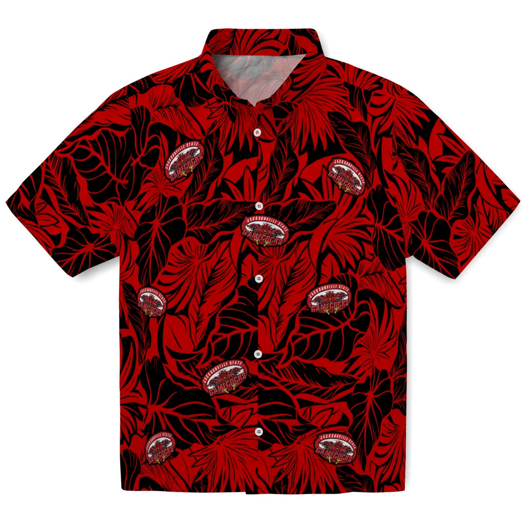 Jacksonville State Gamecocks Hawaiian Shirt - Monstera Layer | Hula Hawaiian Shirts