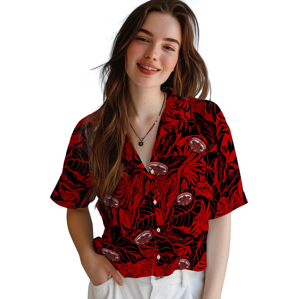 Jacksonville State Gamecocks Hawaiian Shirt - Monstera Layer | Hula Hawaiian Shirts