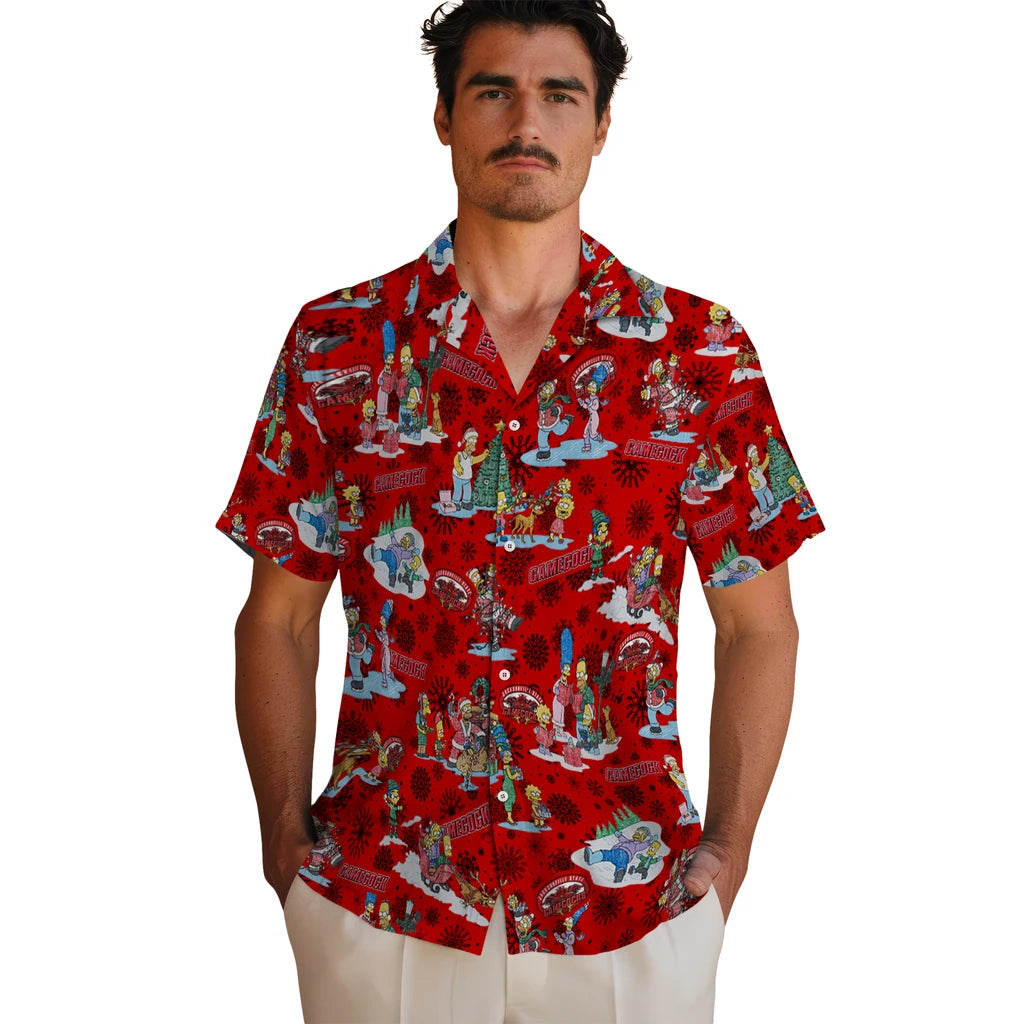 Jacksonville State Gamecocks Hawaiian Shirt - Simpsons Christmas | Hula Hawaiian Shirts