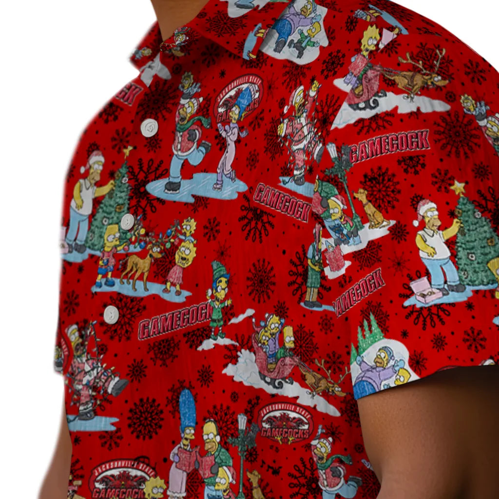 Jacksonville State Gamecocks Hawaiian Shirt - Simpsons Christmas | Hula Hawaiian Shirts