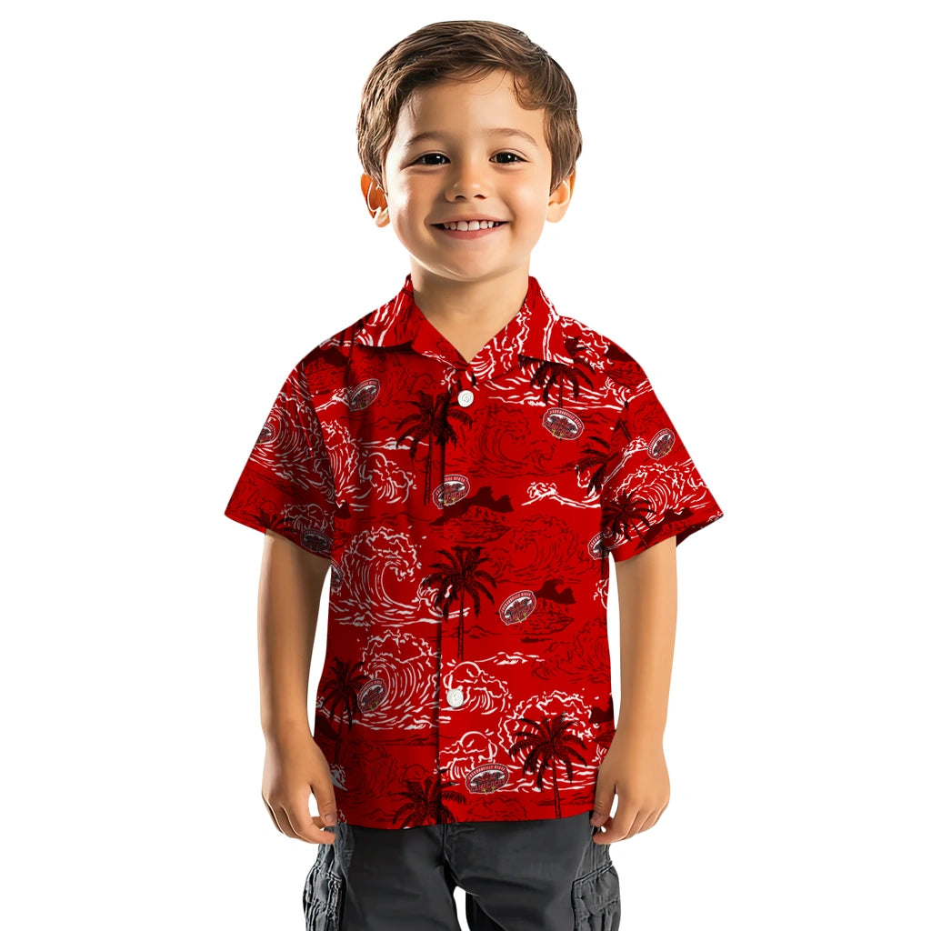 Jacksonville State Gamecocks Hawaiian Shirt - Wave Palm | Hula Hawaiian Shirts