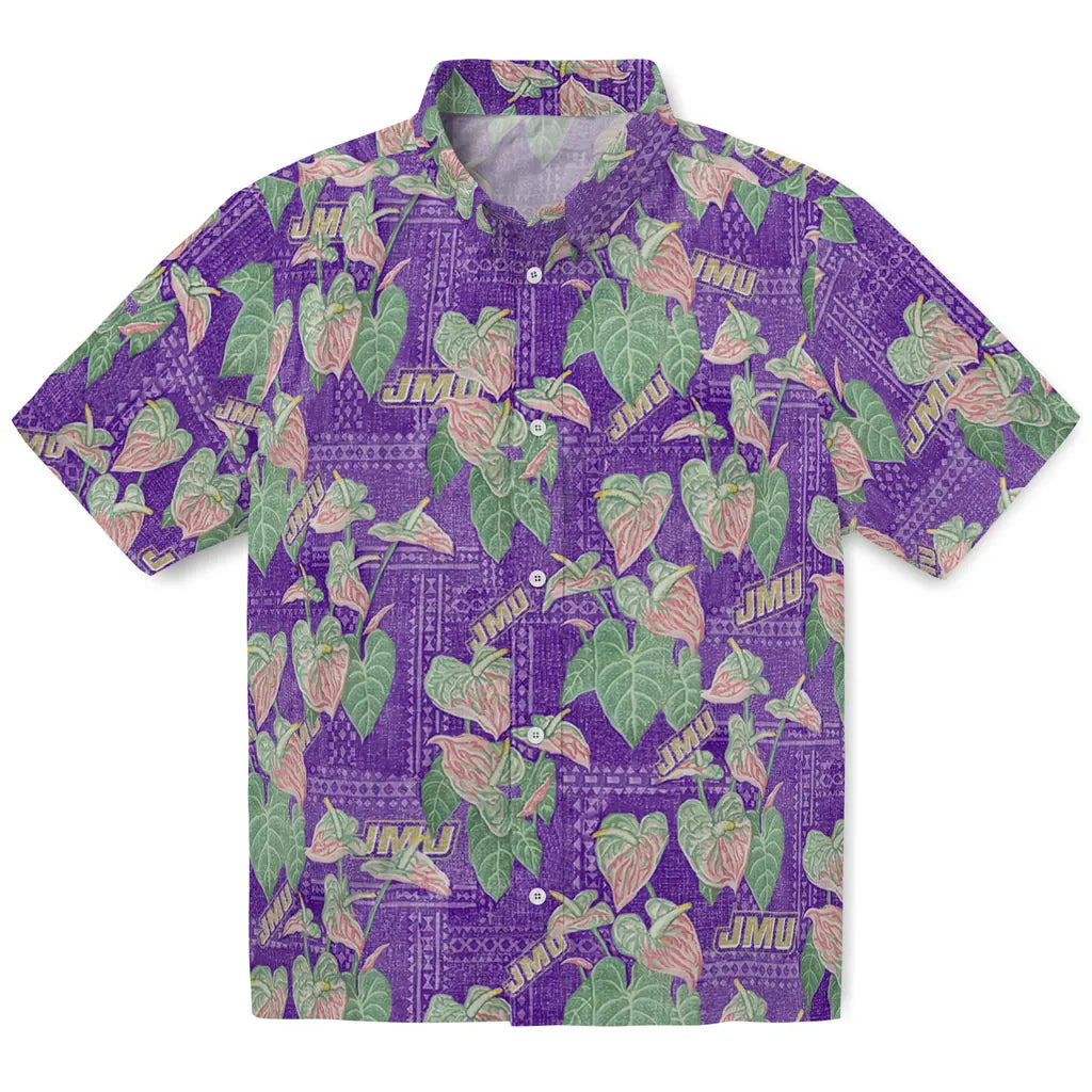 James Madison Dukes Hawaiian Shirt - Anthurium Overlay | Hula Hawaiian Shirts