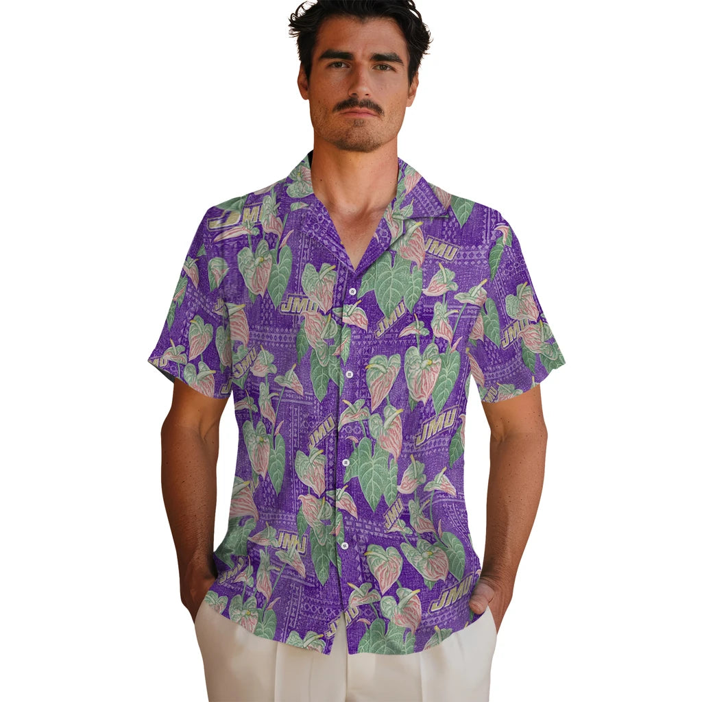James Madison Dukes Hawaiian Shirt - Anthurium Overlay | Hula Hawaiian Shirts