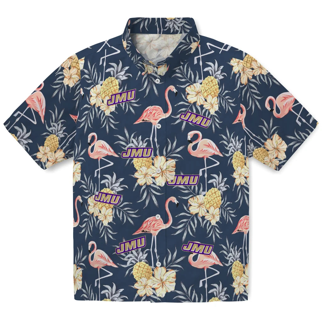 James Madison Dukes Hawaiian Shirt - Flamingo Hibiscus | Hula Hawaiian Shirts