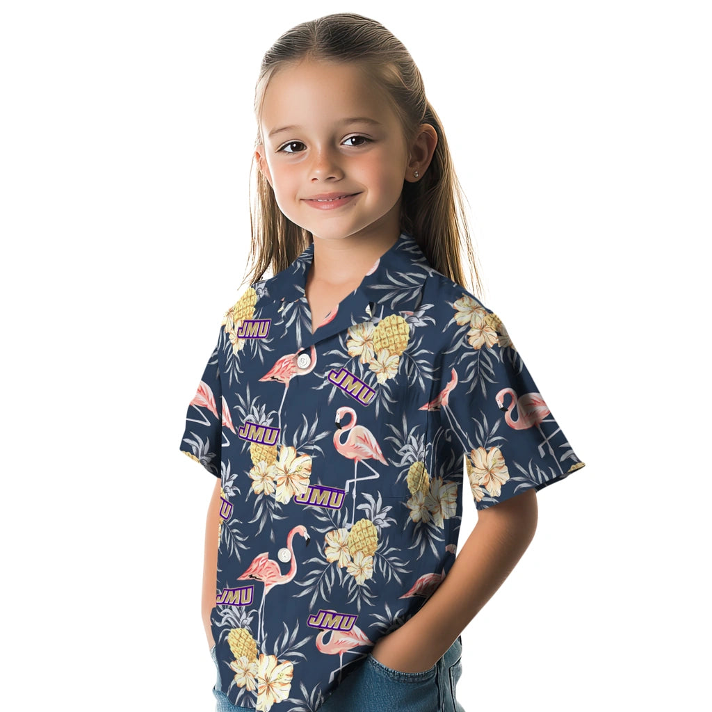James Madison Dukes Hawaiian Shirt - Flamingo Hibiscus | Hula Hawaiian Shirts
